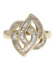 Baguette Diamond Cut Out Crossover Ring